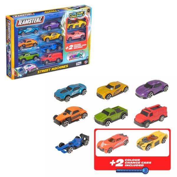 Teamsterz Racing Cars - With 2 Colour Changing Cars