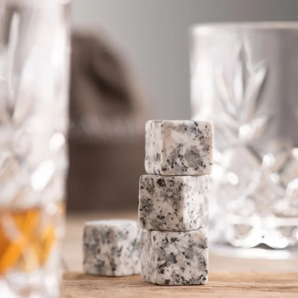 Galway Crystal Cooling Stones Set of 4 - White/Grey Granite