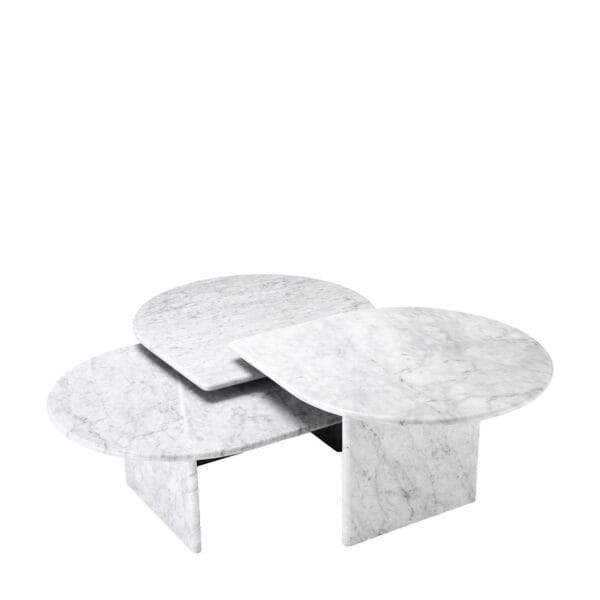 EICHHOLTZ
Naples Coffee Table, White Carrera Marble, Set of 3