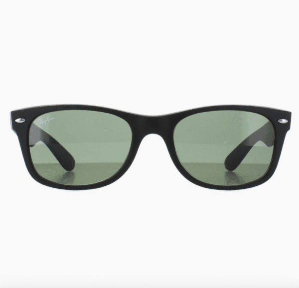 Ray-Ban Sunglasses New Wayfarer, Black Rubber Green Small 52mm