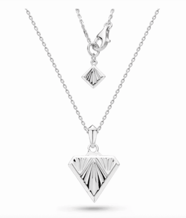 Kit Heath Silver Empire Deco Diamond Shape Necklace