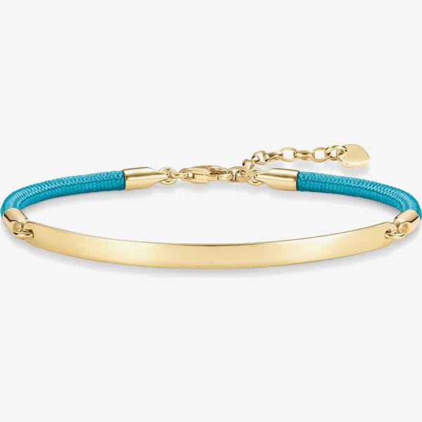 THOMAS SABOGold Plated Love Bridge Blue Bracelet