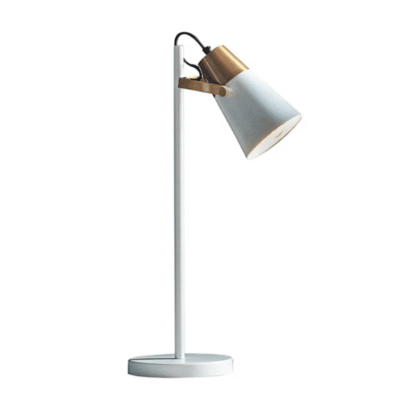 Gerik Task Table Lamp In White With Aged Brass Details
by Elegant Lighting UK