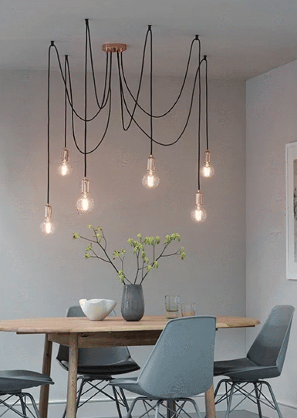 Studio 6 Lights Ceiling Pendant Light In Copper
by Elegant Lighting UK