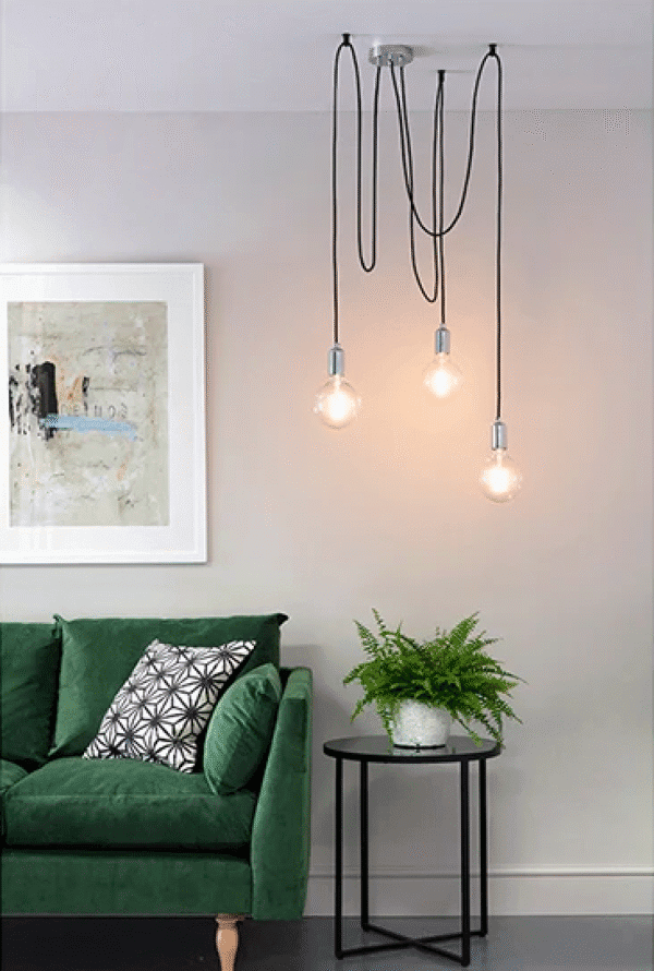 Studio 3 Lights Ceiling Pendant Light In Chrome
by Elegant Lighting UK