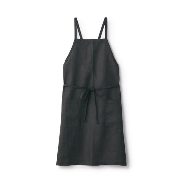 Cross Back Linen Kitchen Apron ‐ Dark Grey
