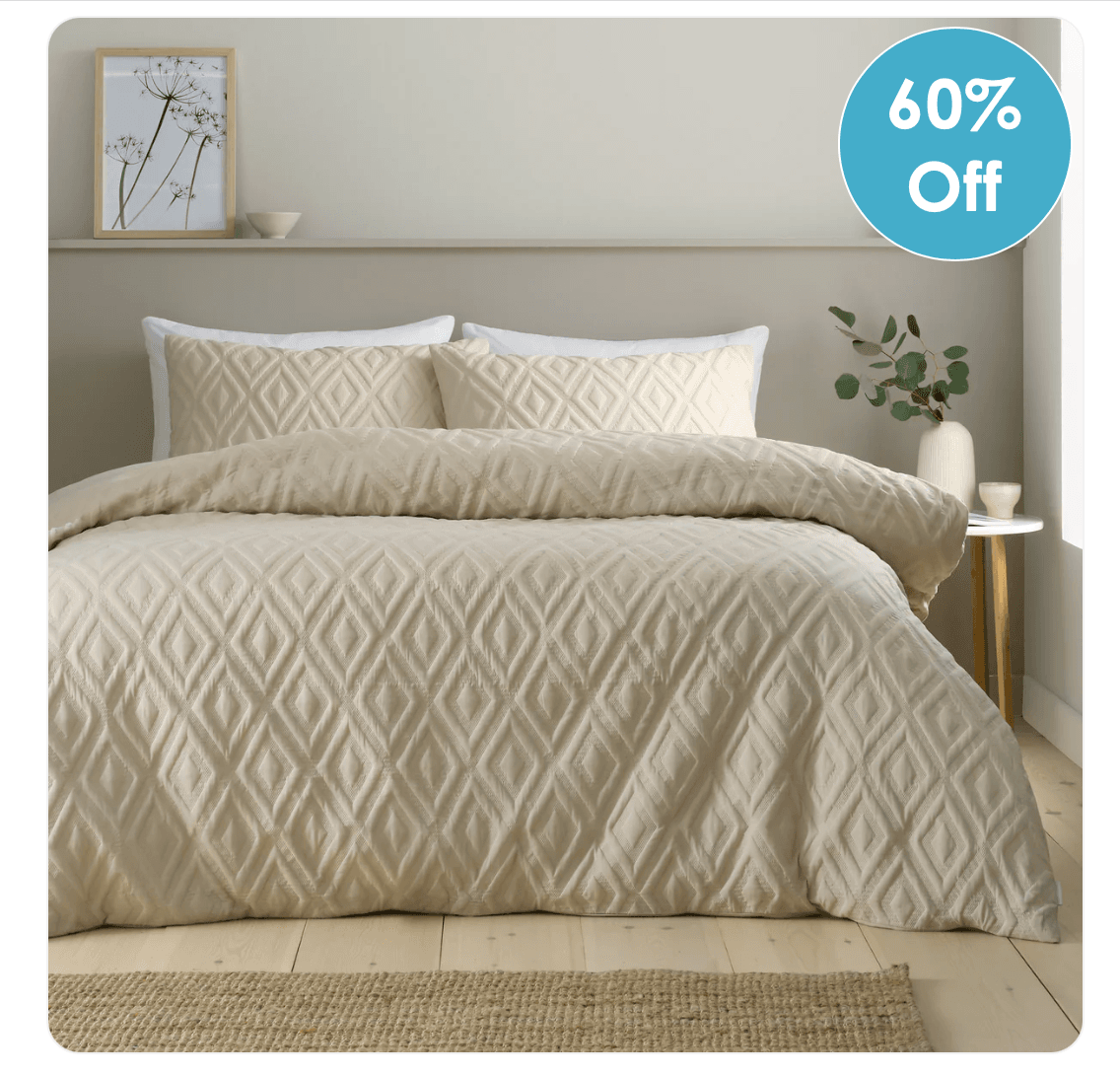 Catherine Lansfield Jacob Geo Soft Touch Duvet Cover Set with Pillowcases