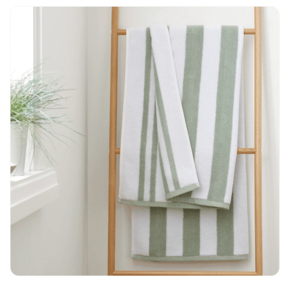 Bianca Reversible Stripe Cotton Jacquard Towel