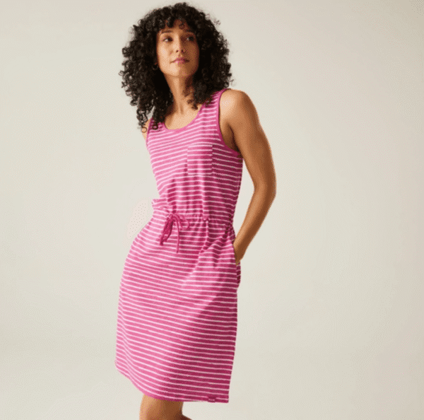 Women's Ariena Casual Dress | Pink Fusion White Painterly Stripe