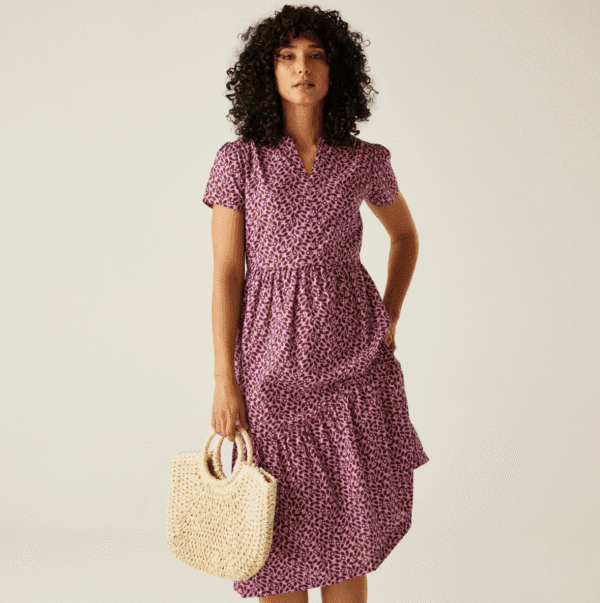 Orla Kiely Tiered Midi Dress | Jasmine Flower Lilac