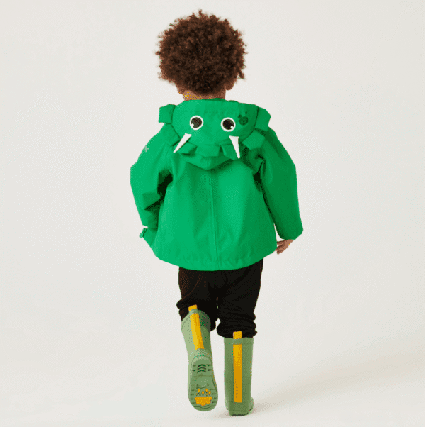 Kids' Animal Print Waterproof Jacket | Stompy The Dinosaur Jelly Bean