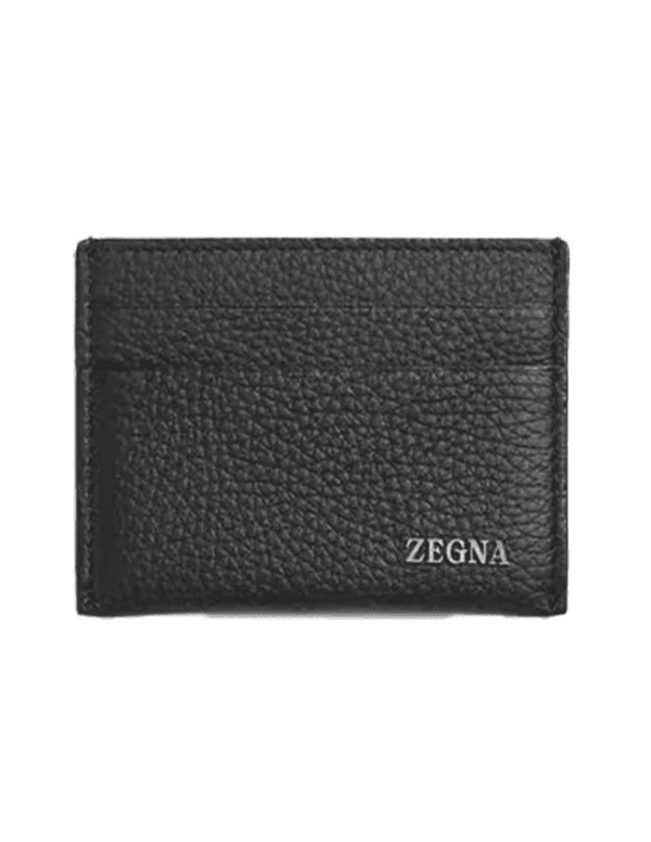 Zegna Deerskin Foldable Card Case Black
