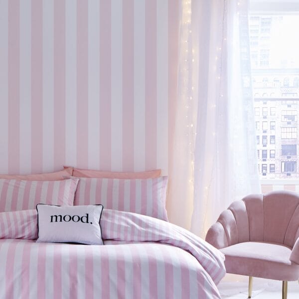 Sassy B Bedding Stripe Tease Reversible Duvet Cover Set – Chic Pink Stripes for Modern Bedrooms