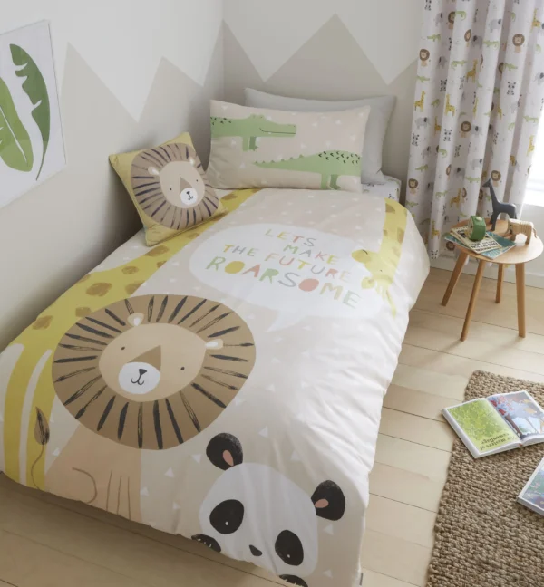 Catherine Lansfield Roarsome Animals Reversible Duvet Cover Set – Jungle Adventure Bedding