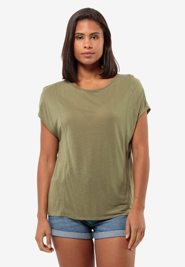 Jack Wolfskin Mola T W Women's T-shirt – Bay Leaf – Soft, Sustainable Everyday Tee