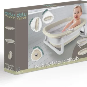 Foldable Baby Bathtub Relax Beige – Compact Safe Bathtime for Infants