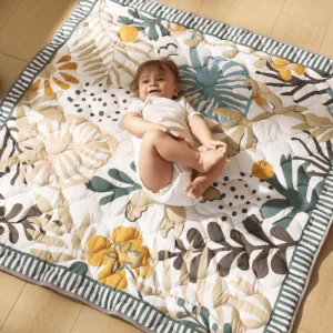 Momcozy Baby Portable Playmat Green Forest – Soft, Travel-Friendly Baby Mat