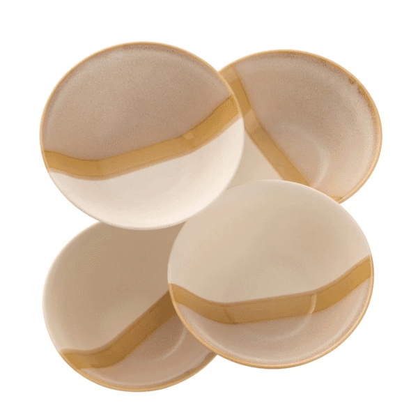 Belleek Living Saffron Set of 4 Bowls – Warm Saffron Porcelain Collection
