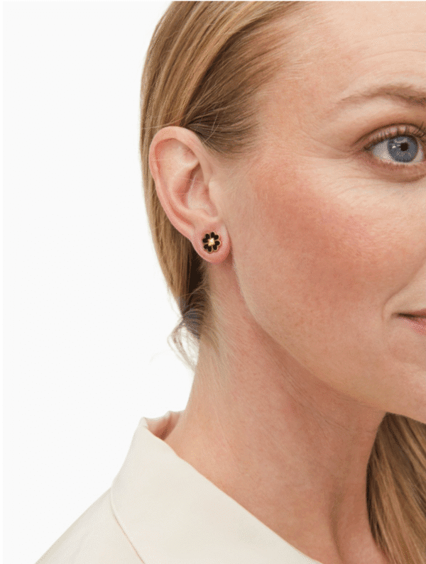 Kate Spade Black Enamel Stud Stud Earrings – Elegant Everyday Accessory