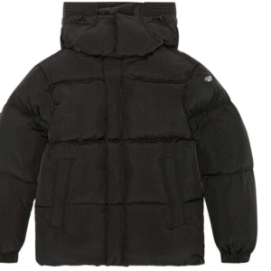 Diesel Plain Padded Hooded Jacket – Sleek Black Insulated Outerwear