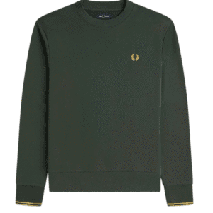Fred Perry Crew Neck Sweatshirt – Court Green Classic Pullover