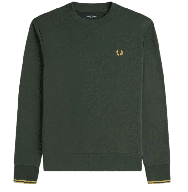Fred Perry Crew Neck Sweatshirt – Court Green Classic Pullover