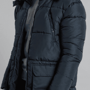 French Connection Hooded Padded Longline Parka – Navy Warm & Stylish