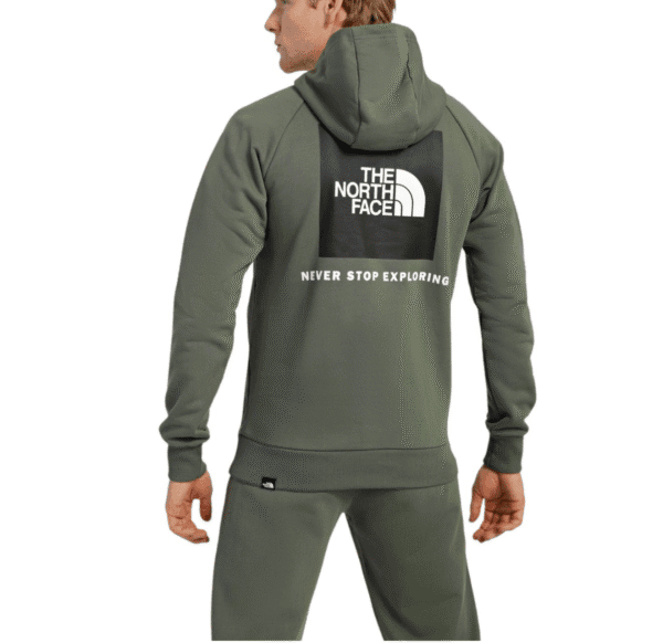 North Face Red Box Hoodie – Men’s Raglan Pullover Green