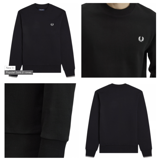 Fred Perry Crew Neck Sweatshirt – Black Classic