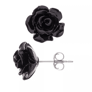 Diadema Black Rose Love Jewelry Collection Earrings (Silver)