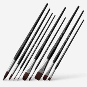 Shinku Red Synthetic Bristle Hair Brush Set (Set of 9)