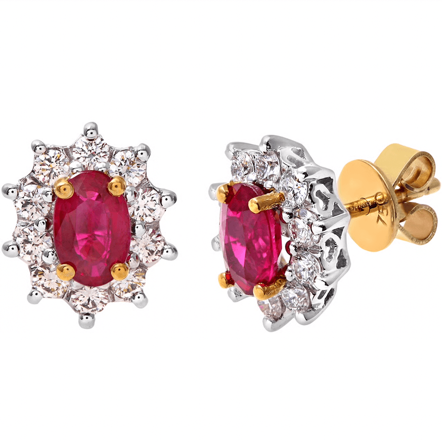DIAMANT L’ÉTERNEL 18 ct Yellow Gold Diamond & Ruby Earrings – 0.50 ct Diamond Weight (Yellow)