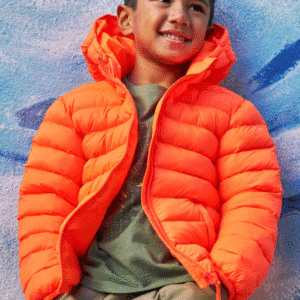 Mountain Warehouse Seasons Kids Padded Jacket Water-Resistant Outdoors Winter Rain Coat – Orange